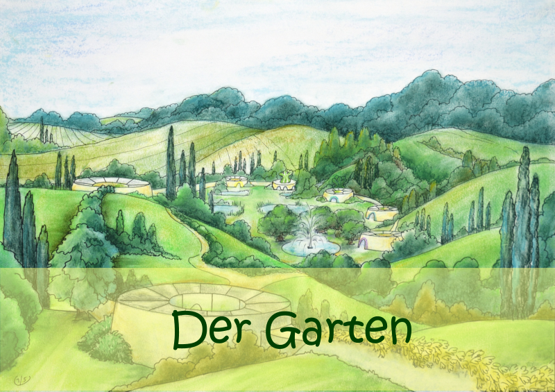 Die menschliche Natur, ein Garten mit multikultureller Kunst