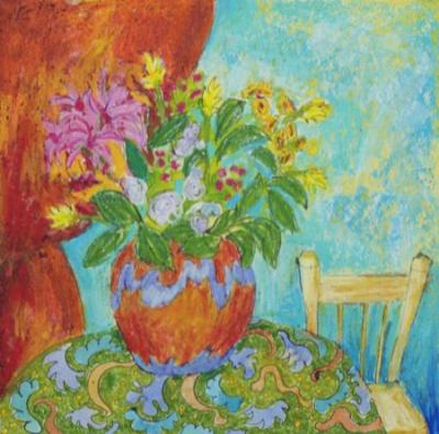 Flowers for red-brown curtain 1993